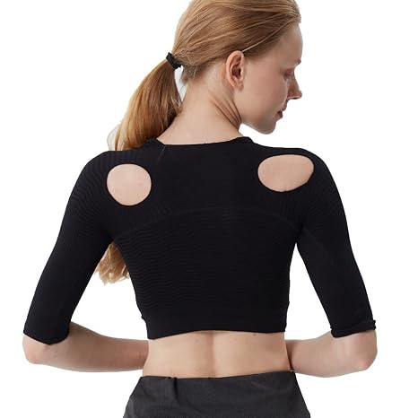 Double Shoulder Support, Double Shoulder Compression Sleeve Shoulder Wrap Protector Shoulder Strap Brace for Outdoor Hiking Lifting Sports (Black, Medium)