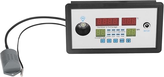 for Intelligent Egg Incubator Thermostat, Digital Display with Humidity and Temperature, Alarm Function, Auto Egg Turner for Poultry Birds