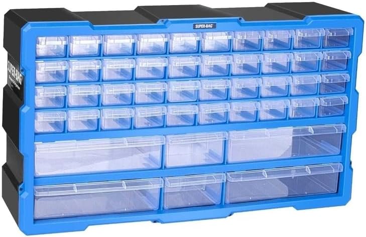 Super Bag Monoblok Yatay 46 Çekmeceli Organizer, Vida Dübel Boncuk Hobi Kutusu