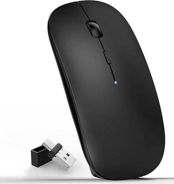 Wireless Mouse - USB C & Bluetooth for MacBook Air/Pro & Laptop/PC/Mac/iPad Pro (Black)