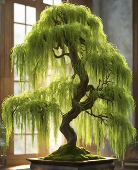Hey Dina Willow Bonsai Tree - Thick Trunk Cutting, Fast Growing - Easy Care Indoor/Outdoor Bonsai Living Gift for Beginners or Plant Enthusiasts