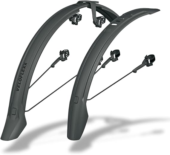 SKS Germany Veloflexx Set (55/ 65/65 29 Inch) Mudguard Set (Splash Guard for Mountain and City Bikes Adjustable Frame Adapter Incl. Velcro Straps and Elastic Bands)