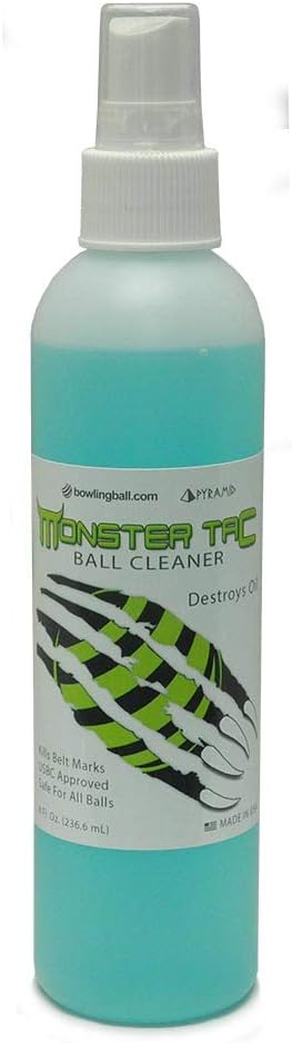 Pyramid  Monster Tac Bowling Ball Cleaner - Restores Tack & Hook, Removes Oil, Scuffs & Belt Marks from Reactive & Urethane Balls - USBC Approved - 4oz, 8oz, 32oz