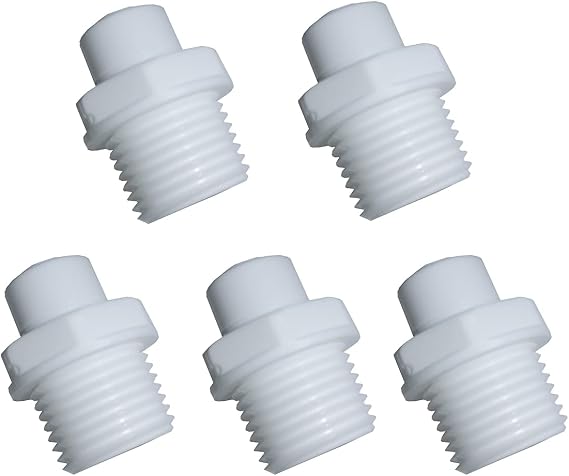 Malida 1/2" Thread Male to 1/4" Push Fit Tube Quick Connect for Water Purifiers Reverse Osmosis (5pack)