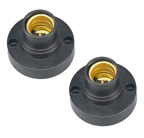 E14 Socket Adapter Converter,Intermediate E14 Base Convert to Candelabra,Black Lamp Holder (2)