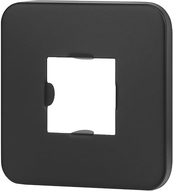 Shower Arm Flange, Stainless Steel Replacement Wall Split Flange/Escutcheon Plate Floor for Universal Standard Shower Head Arm Pipe (Square-Non Split, Matte Black)