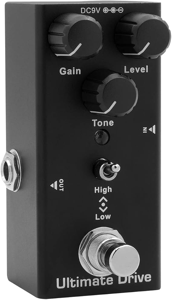 EF-02 Ultimate Drive Electric Guitar Effects Pedal Portable Guitar Effects Device Mini Single Electric Guitar Effects Pedal with True Bypass (Black)