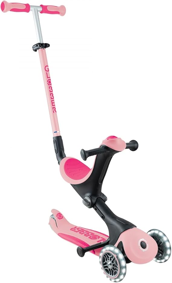 GLOBBER GO-UP Deluxe Lights - 3 in 1 Tricycle, 120/80 mm, ABEC 9, 3 Wheels, Height Adjustable, LED Light Wheels