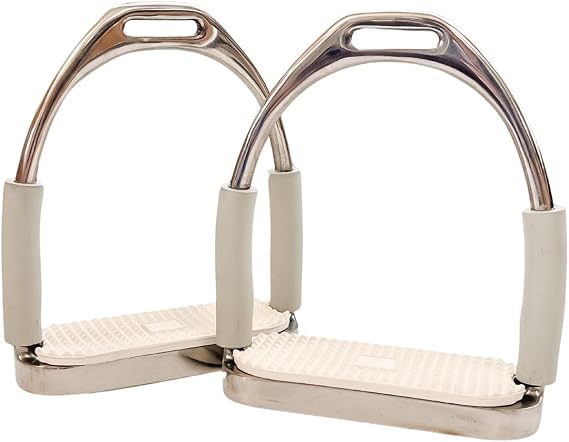 AJ Tack Jointed Flex Stirrup Irons White 4.25 4.5 4.75 in