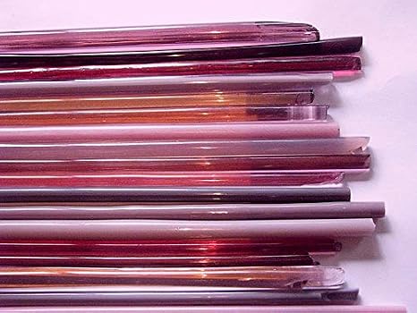 Devardi Glass Lampwork, Beadmaking Glass, COE 104 Mixed Pink Rods 1 Lb
