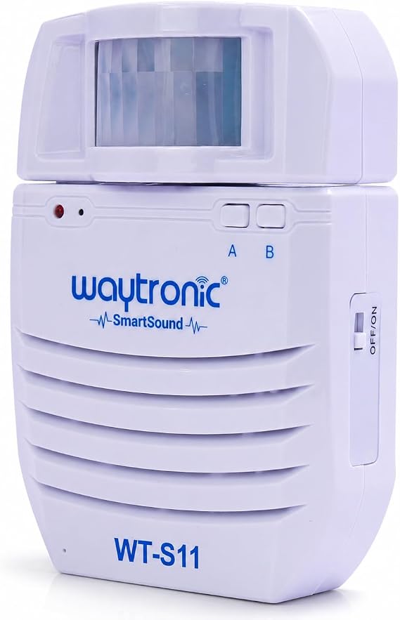 Waytronic PIR Infrared Motion Sensor Activated Sound Player Loudspeaker with Recordable Audio Alarm Motion Detector for Door Greeter Welcome Guests Entry Alert And Sales Advertising