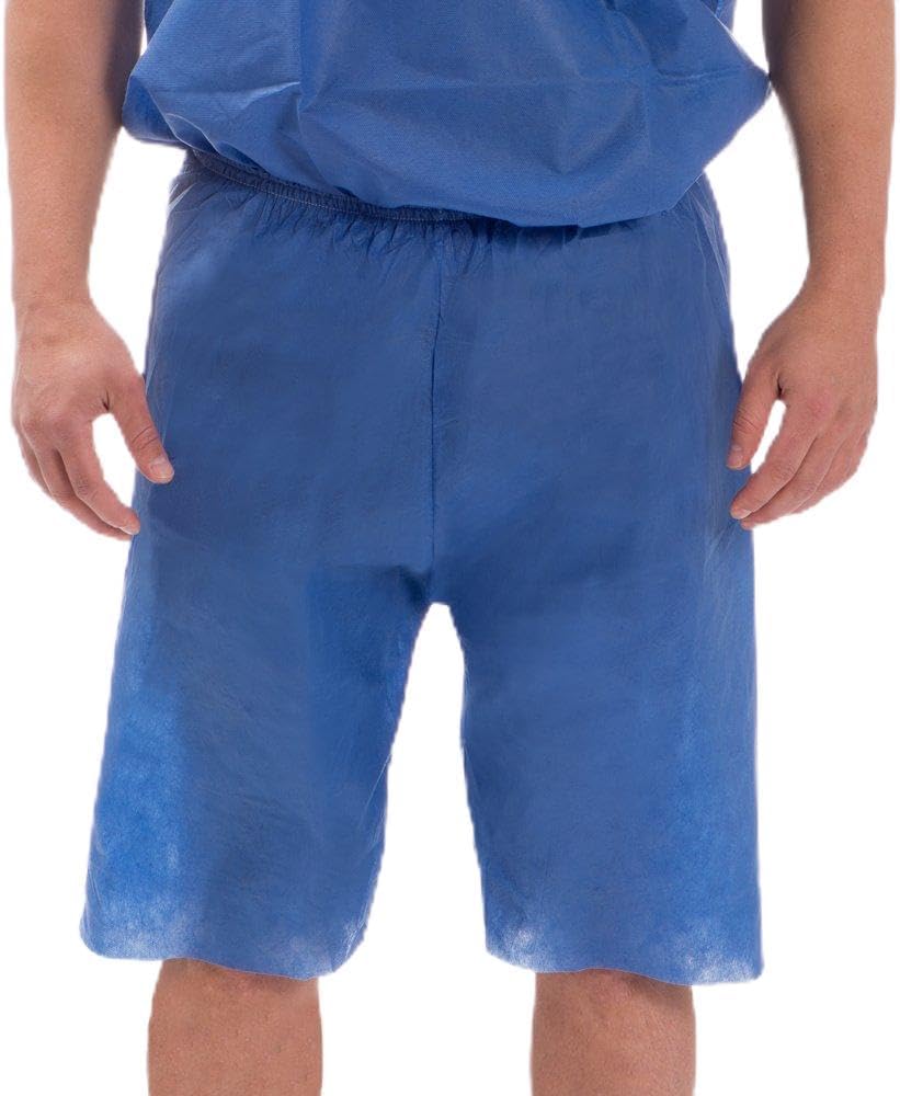 Tronex Multilayer Spunbond Disposable Exam Shorts, Fluid Resistant, Blue, 2X-Large 30