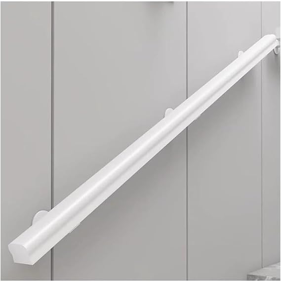 Wooden Handrail, 150cm Stair Hand Rai Indoor Banister Railing Wall Mounted Staircase Balustrade Outdoor Safety Grab Bar(White,50cm)