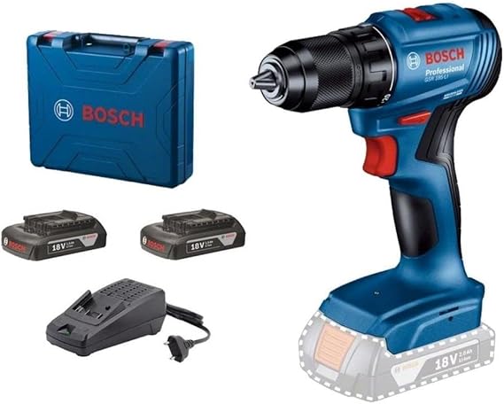 Bosch Professional GSR 185-LI Akülü Delme Vidalama Makinesi (18 Volt, 2 x 2,0 Ah Akü, Şarj Cihazı, Yumuşak/Sert Tork: 21/50 Nm; L-Case Plastik Çanta)