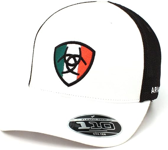 ARIAT Men's White Snapback Flexfit Shield Logo Cap