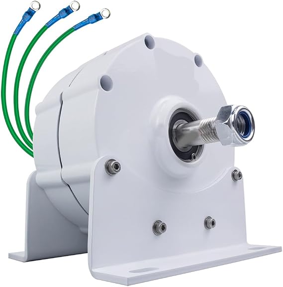 5000W Upgraded Version Permanent Magnet Generator 12V 24V 48V 220V 500 RPM Noiseless Generator with Base Suitable for Hydro And Wind Turbines,24V
