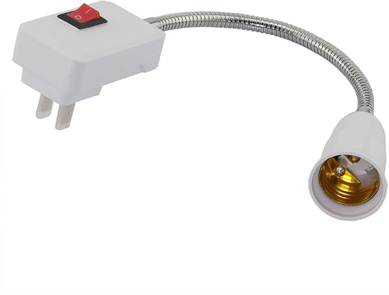 Yosoo E27 Socket Adapter,Flexible Extension Lamp Bulb Holder Converter Lighting Accessories Screw Socket LED Light Extender with On/Off Switch to US Plug (1Pack)
