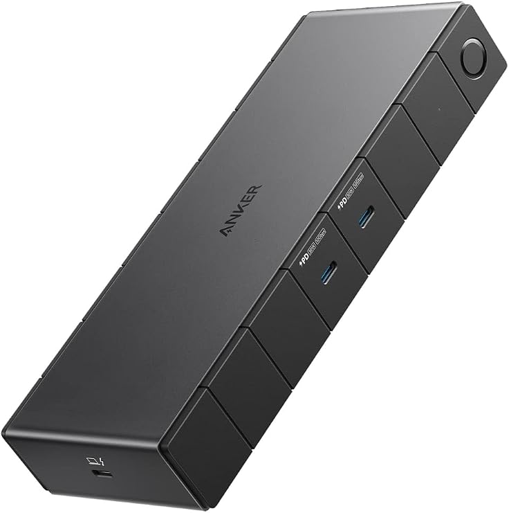 Anker 778 Thunderbolt Docking Station 12-in-1, Thunderbolt 4 4 Screen Output 8K 4K HDMI Port DisplayPort 40Gbps High-Speed Data Transfer 100W USB PD Compatible USB-C/A Port 1Gbps Ethernet Port