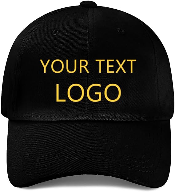 Custom Baseball Cap Personalised Cap for Men & Women, Add Your Logo/Text/Photo Trucker Hat, Adjustable Sports Sun Hat, Mesh Dad Golf Black Cap for Men