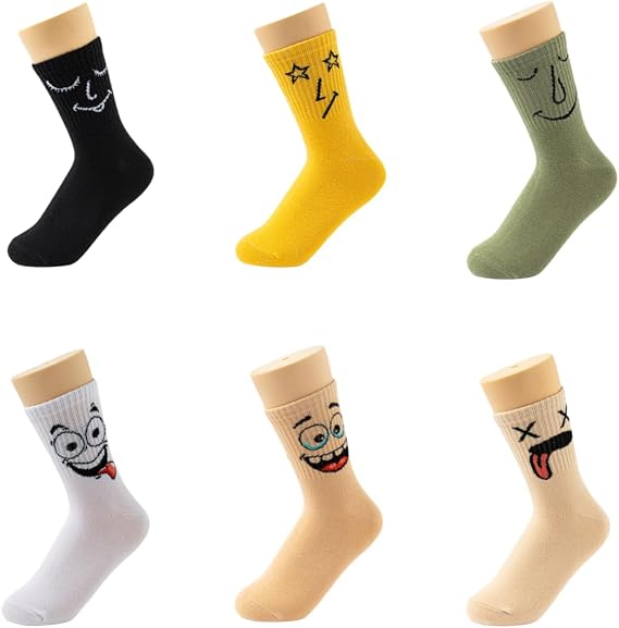 Cool Funny Gag Gifts Christmas Stocking Stuffers for Men Women Graphic Novelty Silly Weird Cotton Crew Socks