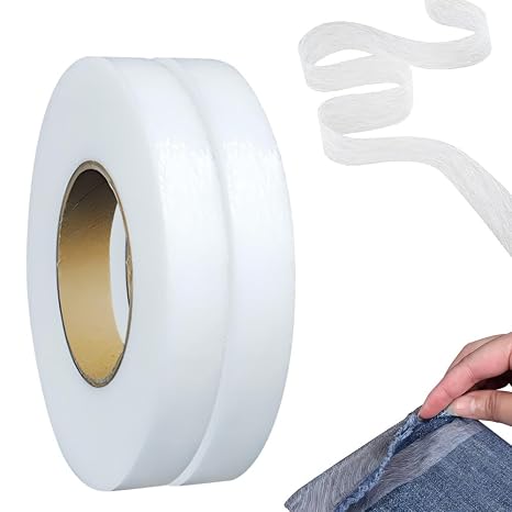 Yilia Iron on Hemming Tape, 2 Rolls 70 Yards Iron on Tape for Hemming, Sewing Tape, Adhesive for Fabric Tape No Sew Hemming Tape for Clothes Pants Dress Curtains (White, 1.18IN)