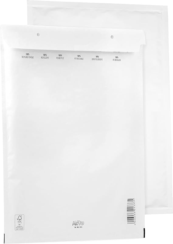 Bantex Bubble Envelopes H8 (290 x 370 mm) 18/H White with Self-Adhesive Closure Pack of 10