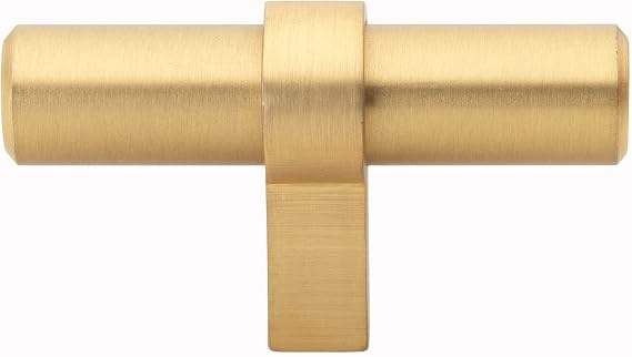 GlideRite 2-1/4 in. Solid Steel Cabinet T-Knob, Satin Gold