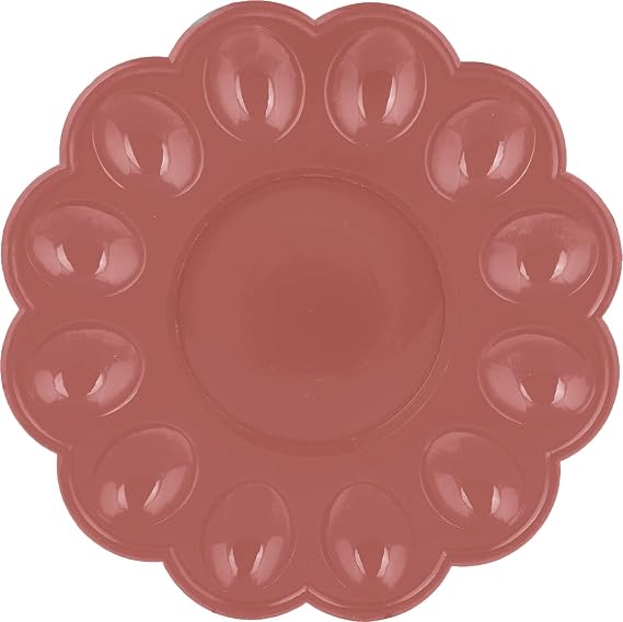 Deviled Tray for Eggs - Plastic Egg Serving Platter - Holiday Boiled Eggs Server - 9.44"
