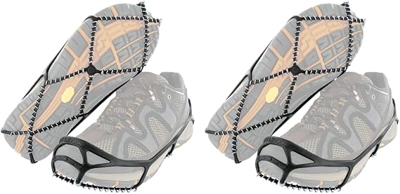 Yaktrax Walk Traction Cleats - 360-Degree Grip on Snow, Ice, Multi-terrain Surfaces - Elastic Outer Band w/ Easy-On/Off Heel Tab & 1.2mm Zinc-coated Steel Coils - Abrasion & Rust Resistant - Unisex