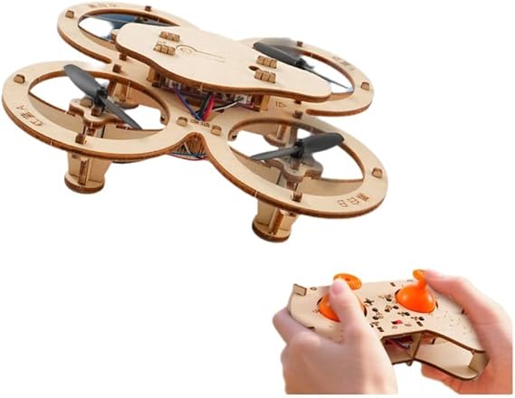 DIY For-Wooden Quadcopter For-Drone Model Kit STEM Assembly Learning Toy For Kids Adults Real-Time Flight Operation