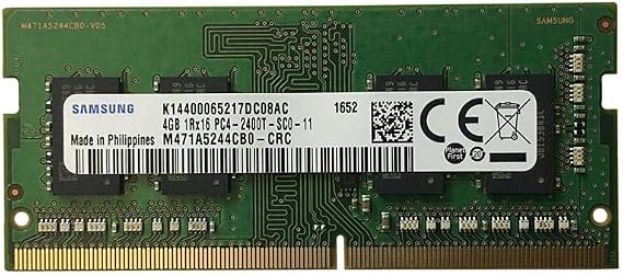 Samsung 4GB DDR4 PC4-19200, 2400MHz, 260 PIN SODIMM, CL 17, 1.2V, ram Memory Module, M471A5244CB0-CRC
