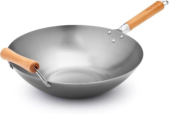 Sur La Table Carbon Steel Wok, Silver