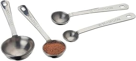 Amco Stainless Steel Measuring Spoons - Silver, Set of 4