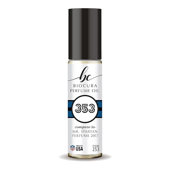 BC Perfume 353 Inspired by Mr. Spartan Perfume 2017 For Men Replica Fragrance Body Oil Dupes Alcohol-Free Sample Travel Size Concentrated Long Lasting Roll-On 0.3 Fl Oz/10ml-X1