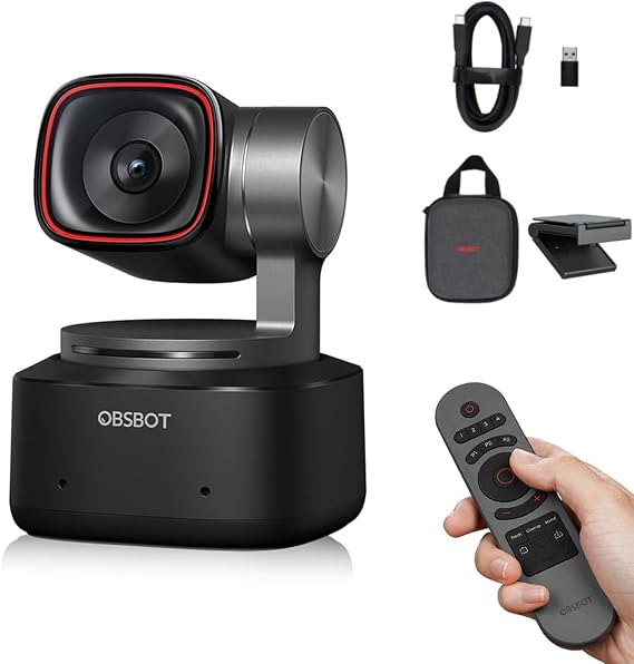 OBSBOT Tiny 2 4K PTZ Webcam 1/1.5" CMOS 50MP, W Smart Remote 2