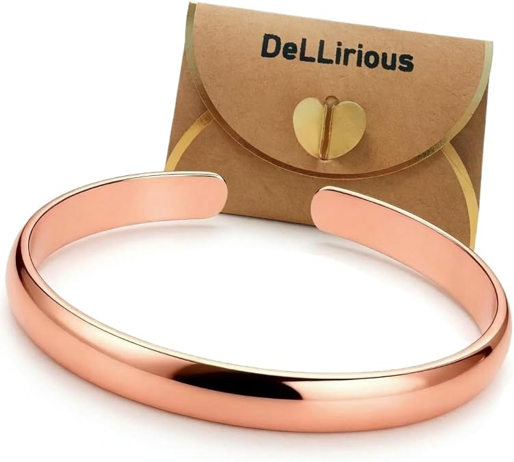 Copper Bracelet for Women 99.99% Pure Copper Bracelets Raw, Solid & Handmade Bracelet Cuff Bangles Open Cuff Style
