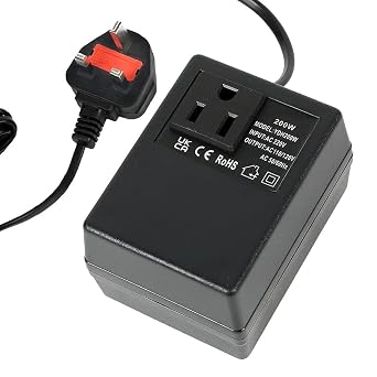 Step Down Power Voltage Converter Transformer 220V/240V to 110V/120V, XPJBKC 200W US to UK Voltage Converter, 220V to 110V Converter for Travel Hotel Household, Intelligent and Efficient