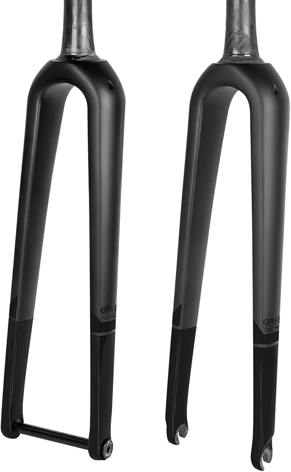 BUCKLOS Gravel 700C Carbon Fiber Road Bike Rigid Fork, QR 9mm/100 * 12mm TA