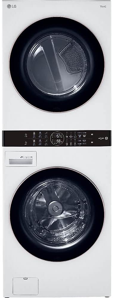 LG WKE100HWA WashTower Stacked Smart Laundry Center 4.5 Cu.Ft. Front Load Washer & 7.4 Cu.Ft. Electric Dryer in White
