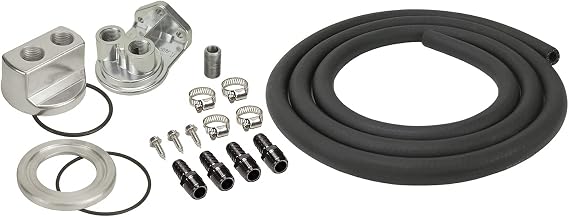 Derale 15716 Engine Oil Filter Relocation Kit,Silver