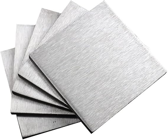 Stainless Steel Sheet Plate, 2mm Thickness, 304 Stainless Steel Plate, Brushed Finish Surface, Stainless Steel Sheet Plate Processing 1PC(2x50x50mm)