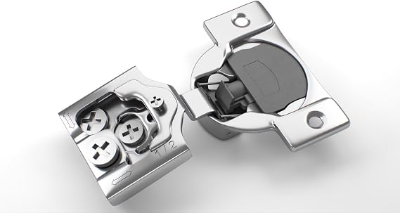 Berta 20 Pack, 1/2" Overlay 3D Soft Close Concealed Hinge for Face Frame Door, Smooth Slow Self Closing Hinges, Satin Nickel, Hidden 105 Open Angle Hinge for Kitchen Cabinet Door