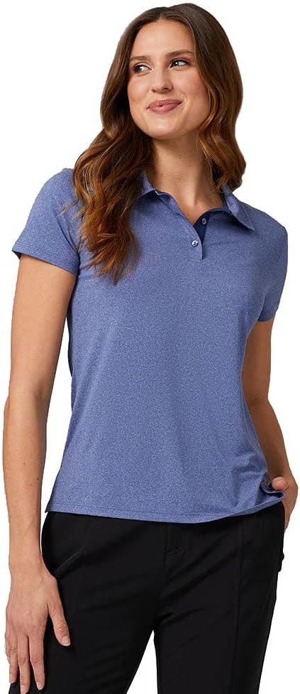 32 Degrees Women's Cool Fitted Polo| Moisture Wicking | 4-Way Stretch |Form Fitting | Golf | Tennis