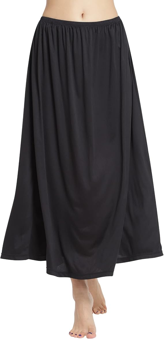 MANCYFIT Long Half Slip for Women, Non-Cling Invisible Straps