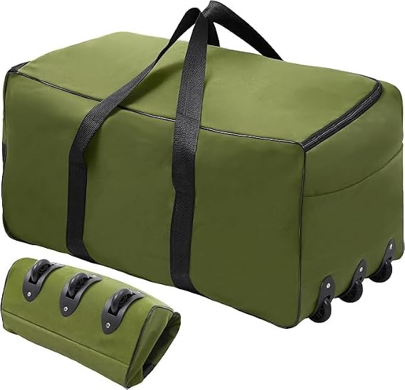 REDCAMP 120L Large Collapsible Rolling Duffel Bag with 3 Wheels Luggage