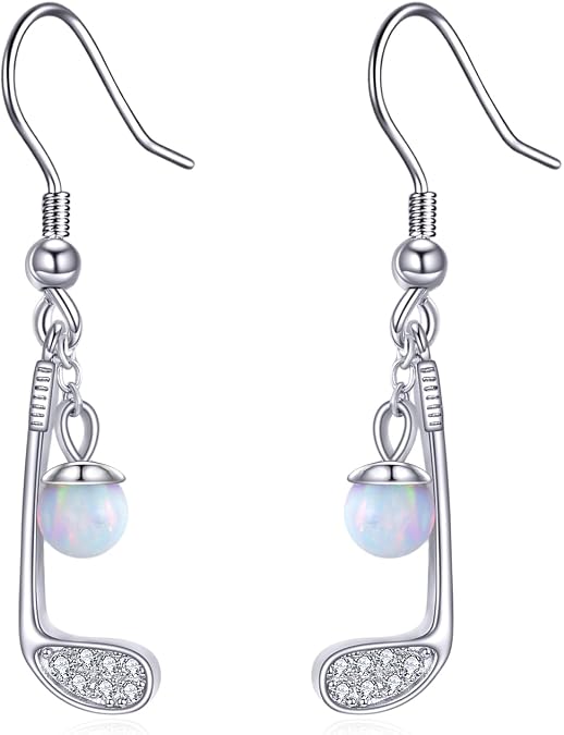 POPLYKE Sterling Silver Football/Volleyball/Golf Dangle Earrings Hypoallergenic Sports Ball Jewelry Gifts for Women Sports Lovers