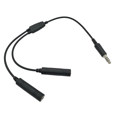 7.1 7.0 mm Extension Cable GA Headphone Adapter for David Clarks Bose Helicopter Aircraft General Aviation Military Headset(NATO US Plug)