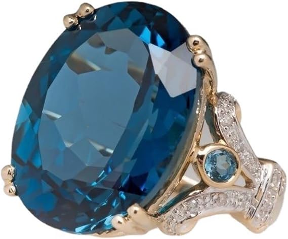 925 Sterling Silver Shiny Goose Egg Diamond Ring Oval Cut Craft Plated 18k Gold Ring Diamond Ring Female Jewelry Found Earrings (US Code 8)