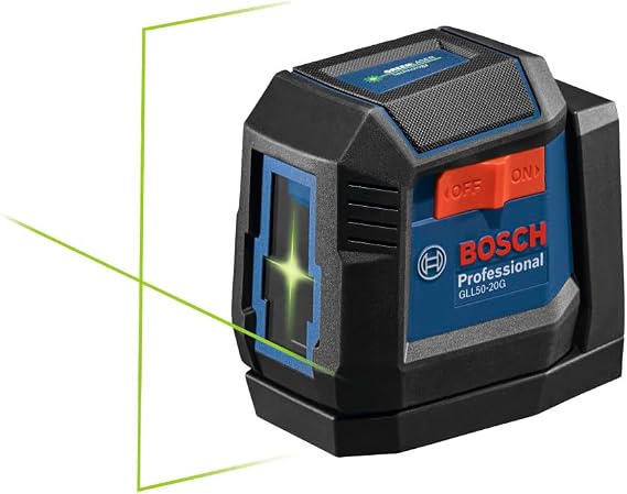BOSCH GLL50-20G 50 Ft Green-Beam Self-Leveling Cross-Line Laser Level