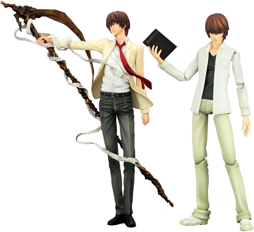 2pcs Death Note Figures Light Yagami PVC Statue Action Figure Anime Characters Model Collectible Desktop Decoration
